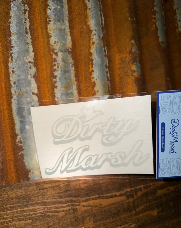 Dirty Marsh Classic Back Glass Decal - Chrome 6"