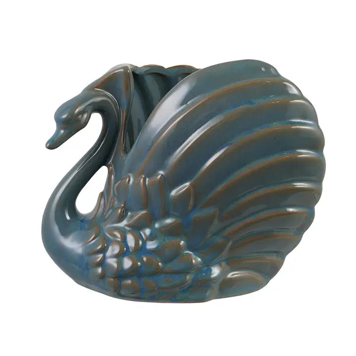 Hazel Mazel Stoneware Swan Planter