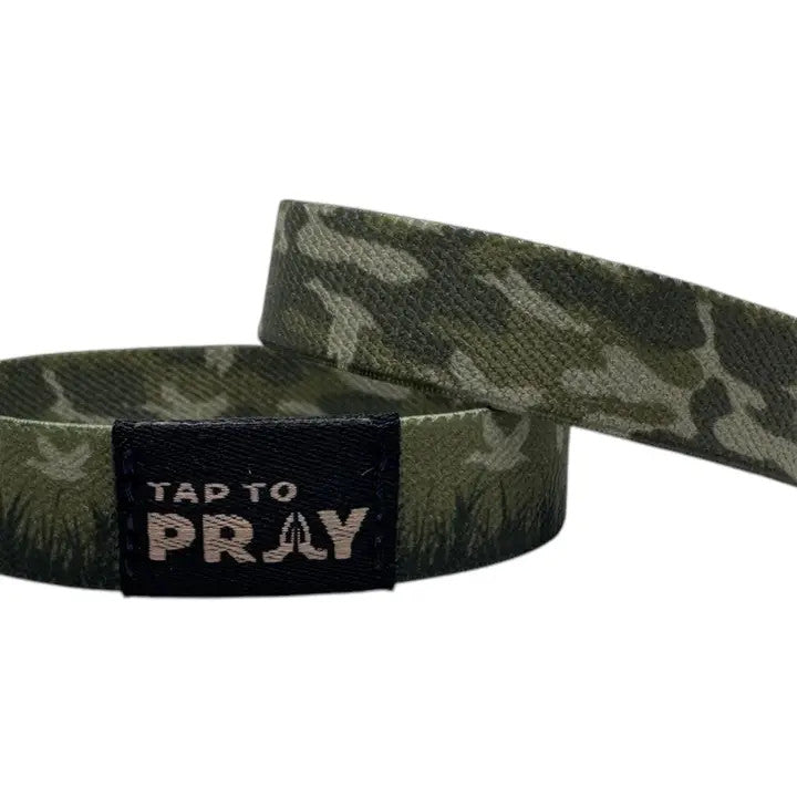 Tap To Pray Medium Waterfowl Camo Wristband