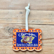 Happy By Rachel Clemson Scalloped Stadium Ornament