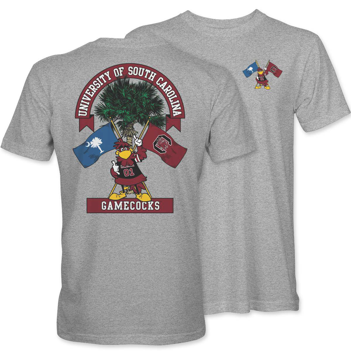 Palmetto Shirt Men's Cocky Crossed Flags USC Tee