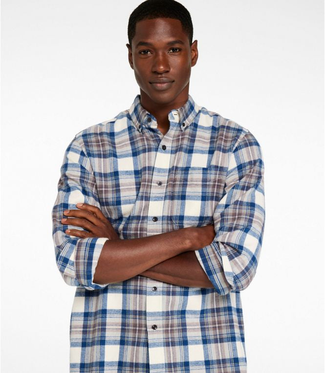 L.L. Bean Men's Scotch Plaid Flannel Shirt - Indigo Tartan