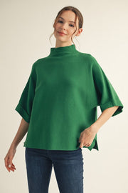 Jodifl Women's Mock Neck Soft Sweater - Kelly Green