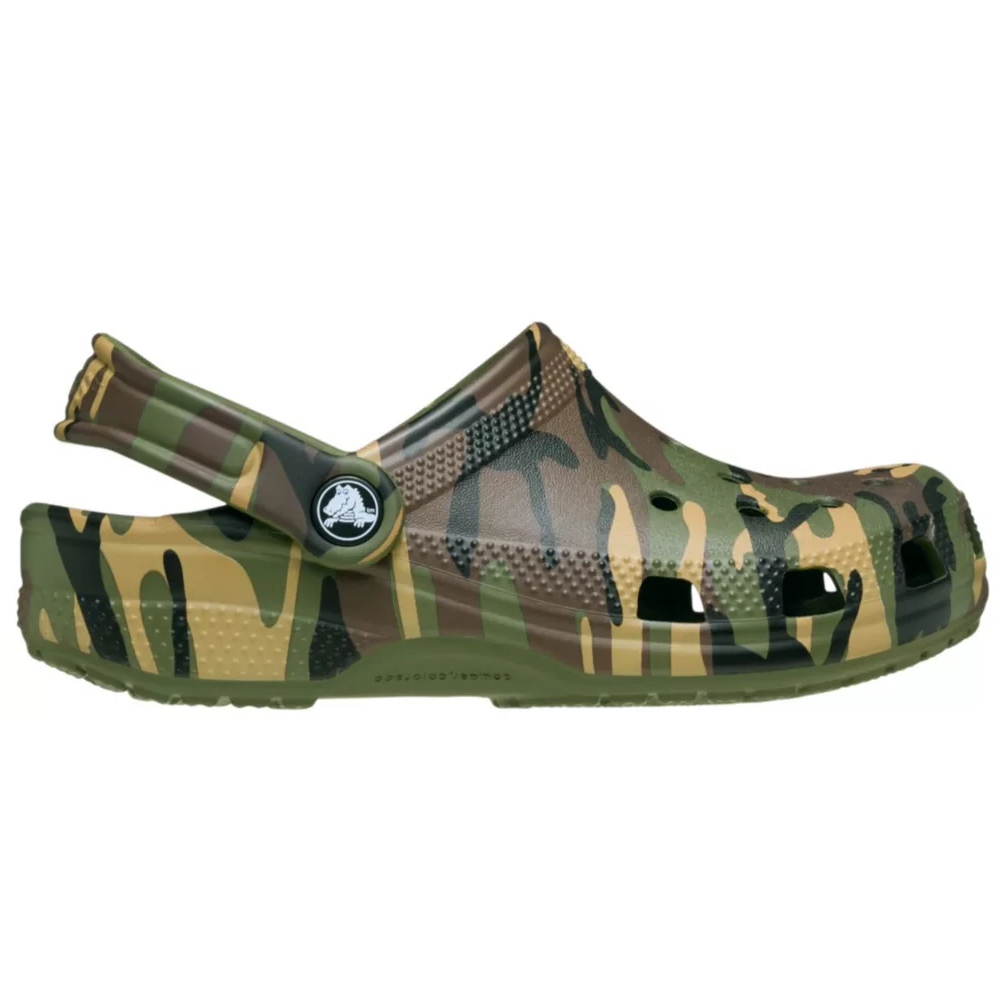 Crocs Kids Classic Camo Clog - Army Green Multi