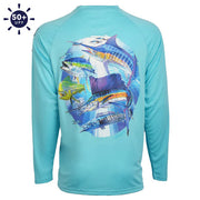 Bimini Bay Hook M' Performance Graphic Long Sleeve Shirt - 
Offshore Slam 5 Tropical Blue