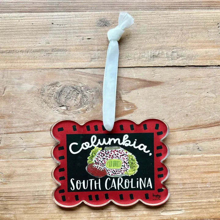 Happy By Rachel Columbia Scalloped Stadium Ornament