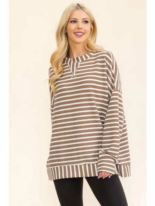Stylive Women's Striped Crew Neck Top