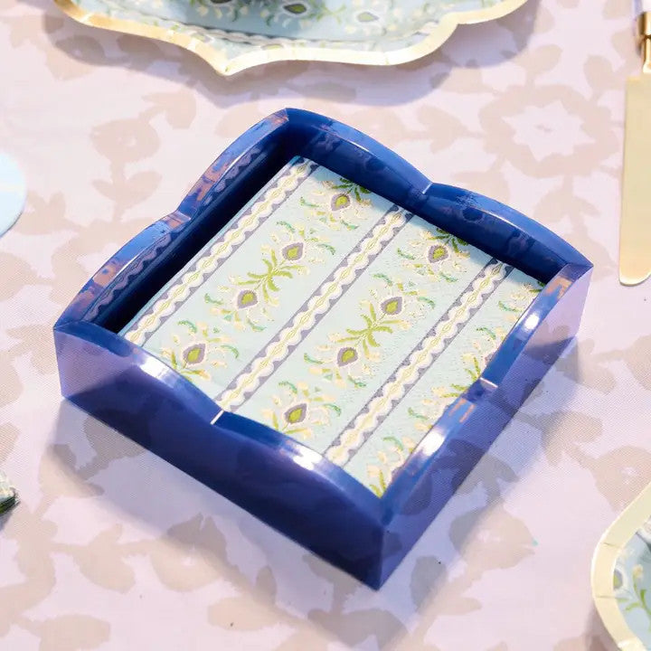Laura Park Rosemary Stripe French Blue Cocktail Napkins