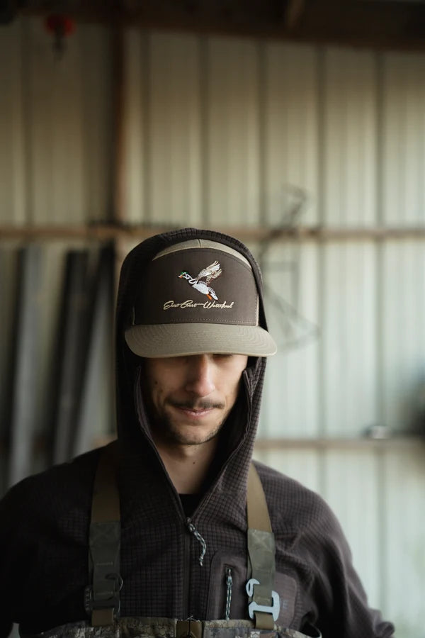 East Coast Waterfowl Embroidered Woodie Logo 7 Panel - Brown/Khaki