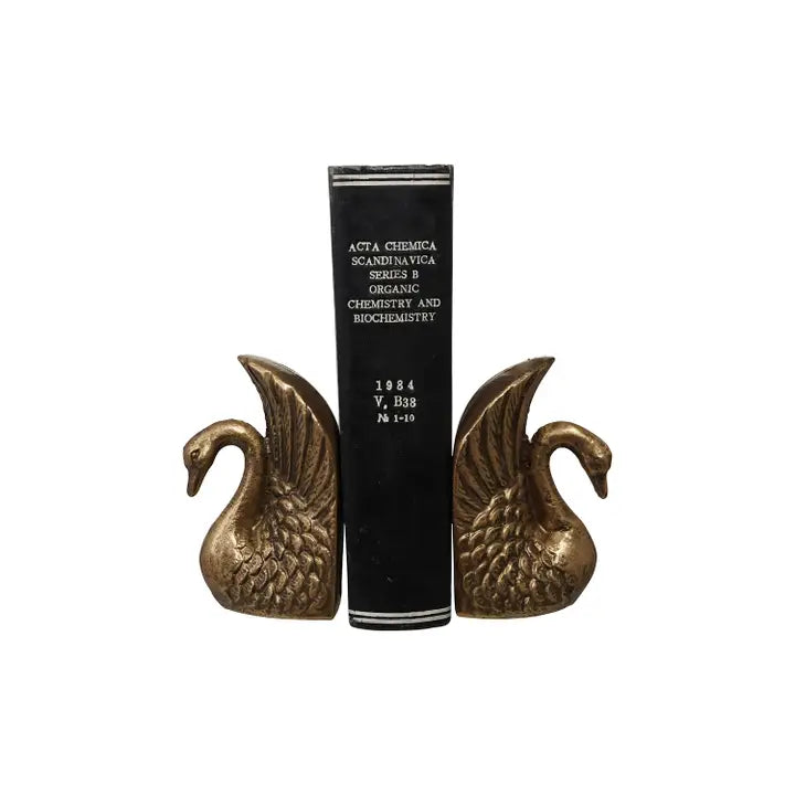 Hazel Mazel Cast Iron Swan Bookends