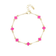 Canvas Margaret Dainty Clover Bracelet - Pink