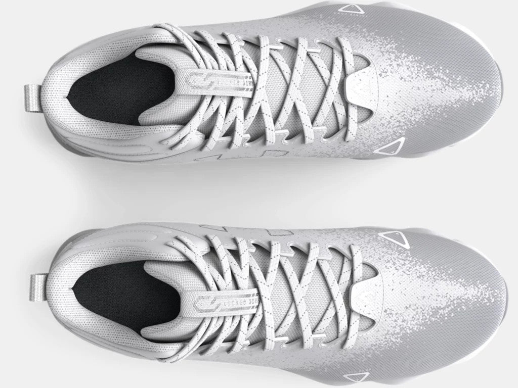 Under Armour Men's Spotlight Franchise RM 2.0 Football Cleats- White/White/Metallic Silver