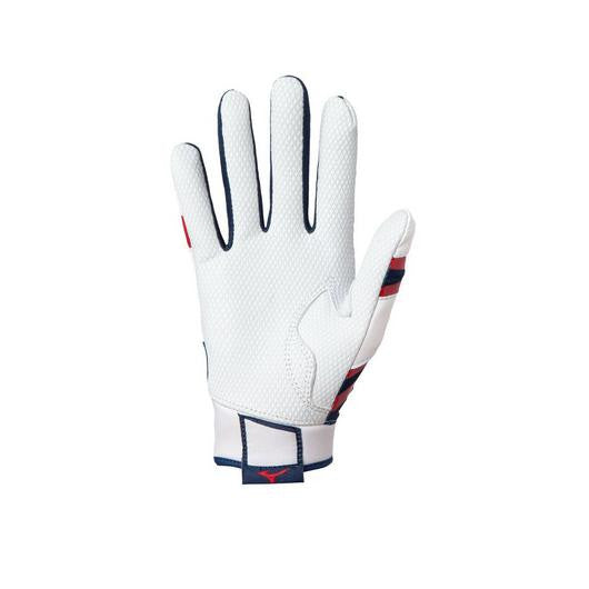 Mizuno B-303 Adult Baseball Batting Glove - Navy/Red