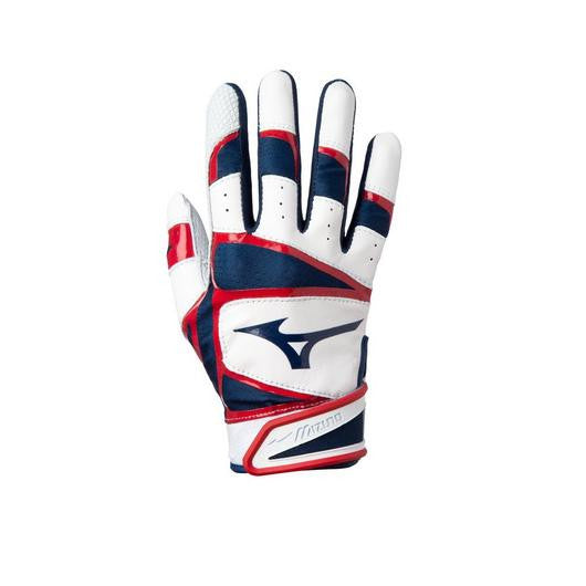 Mizuno B-303 Adult Baseball Batting Glove - Navy/Red