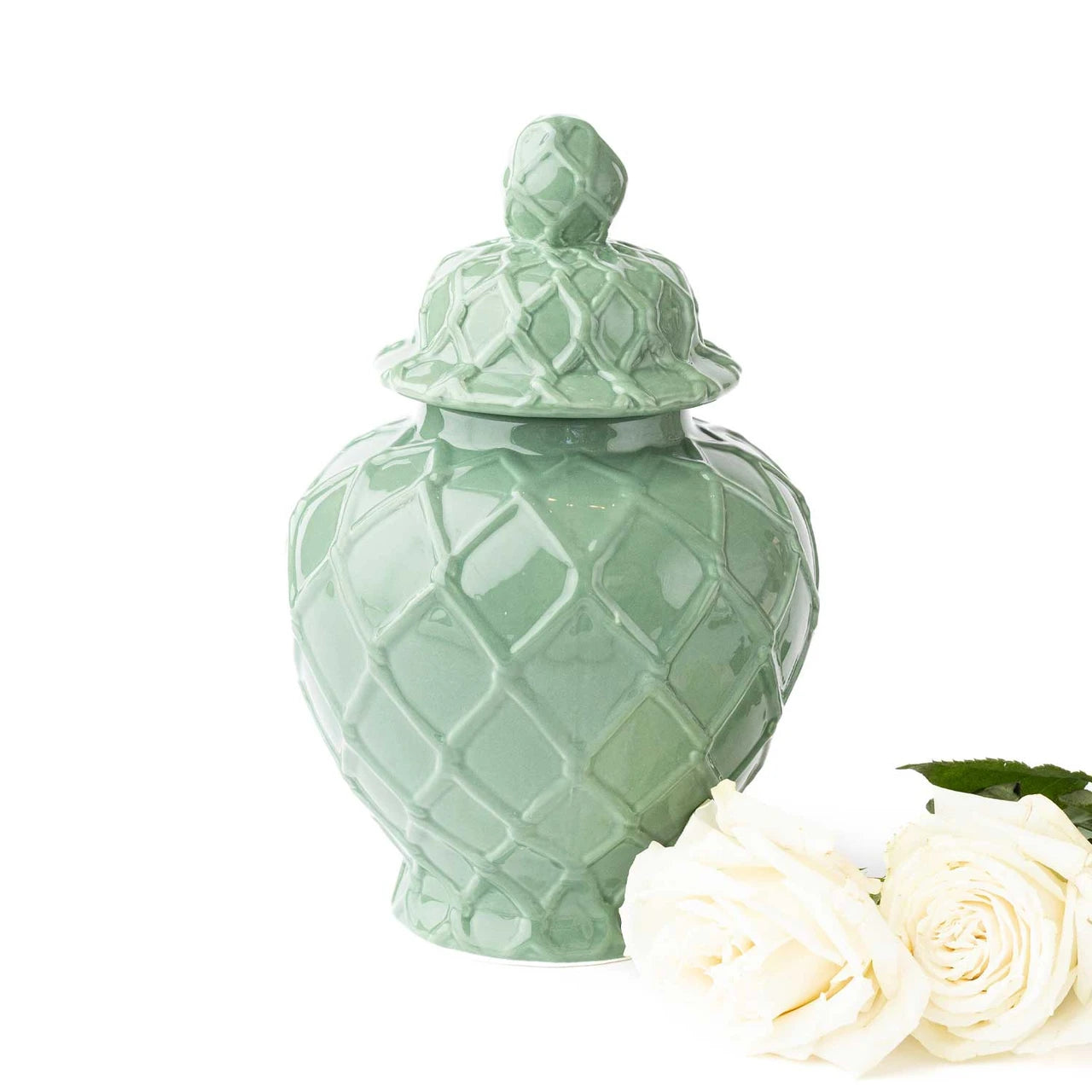 8 Oak Lane Green Textured Ginger Jar - Large