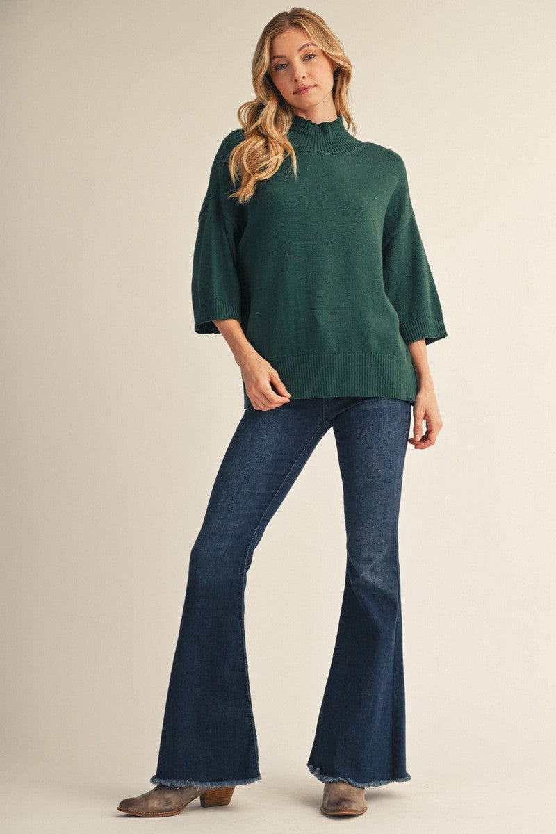 Jodifl Women's Comfy Turtle Neck Sweater - Hunter Green