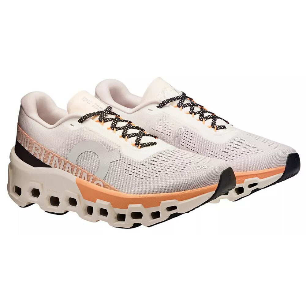 On Women's Cloudmonster 2 - White/Tangerine