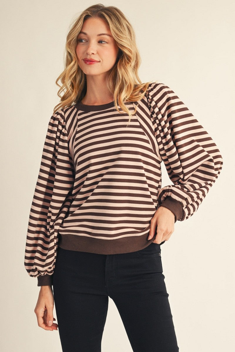 Jodifl Women's Brown Stripe Top