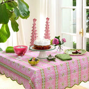 Laura Park Rosemary Stripe Pink Square Game Tablecloth