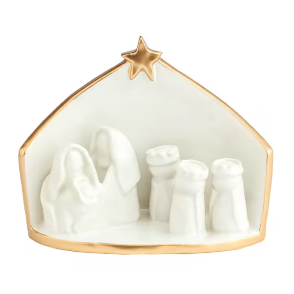 Mud Pie Gold Edge Nativity Scene