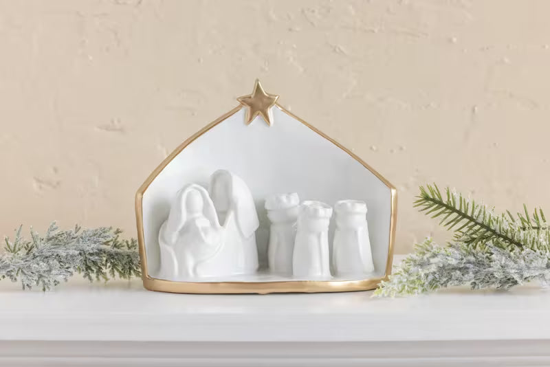 Mud Pie Gold Edge Nativity Scene