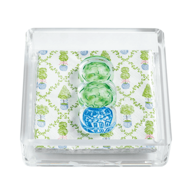 Mud Pie Topiary Napkin Holder and Weight Set