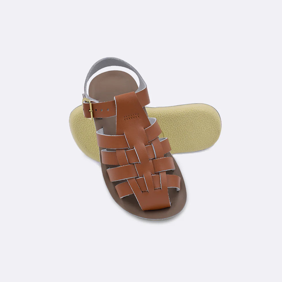 Sun‑San Sailor Baby Leather Sandals - Tan