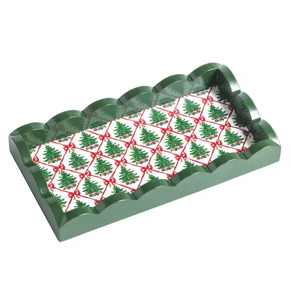 Mud Pie Christmas Trees Scallop Trinket Tray