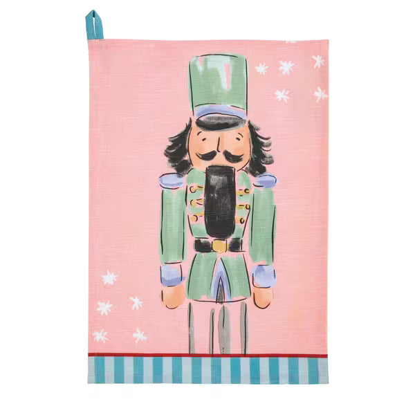 Mud Pie Green Nutcracker Stripe Hand Towel