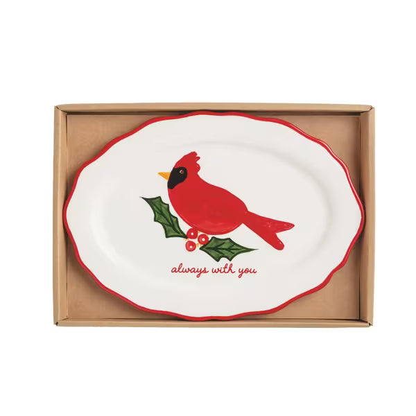 Mud Pie Cardinal Sentiment Plate