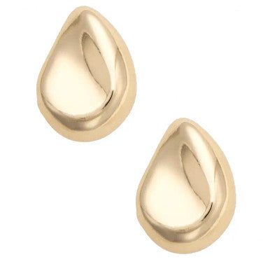 Canvas Tatum Sculpted Teardrop Earrings - Shiny Gold