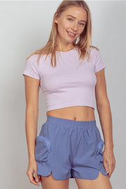 Very J Women's Cargo Athletic Shorts - Dusty Blue