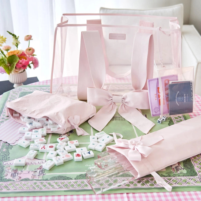 Case-Mate Ballet Pink Mahjong Jelly Tote Set