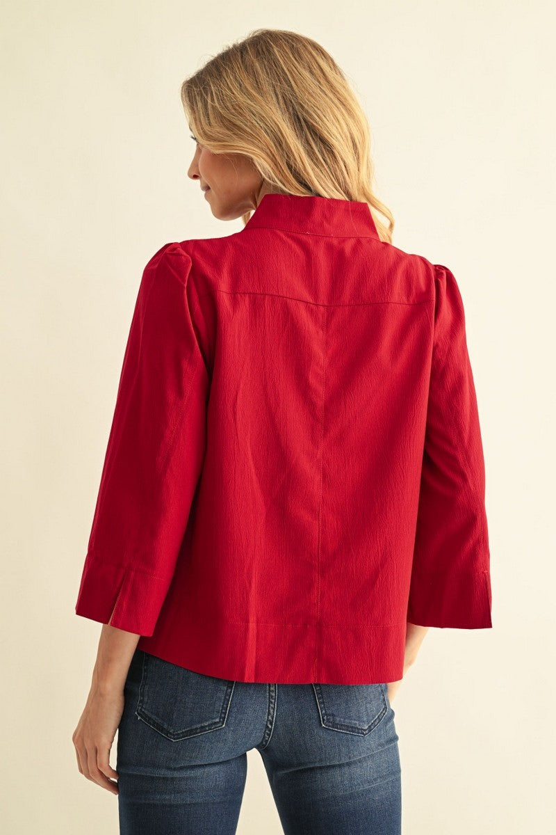 Jodifl Women's Textured Solid Blouse