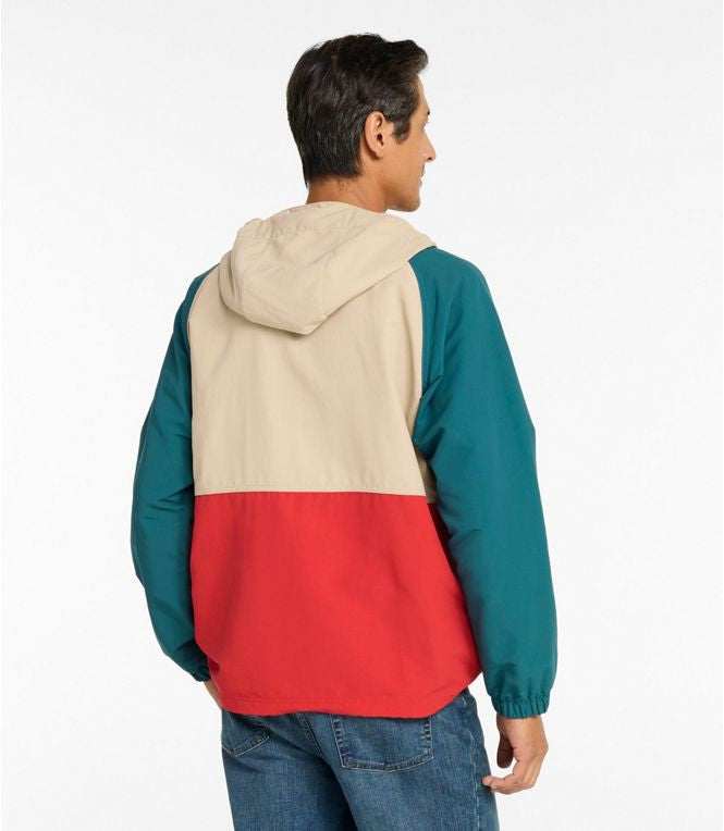 L.L. Bean Men's Mountain Classic Anorak - Light Khaki/Dark Steel Grey