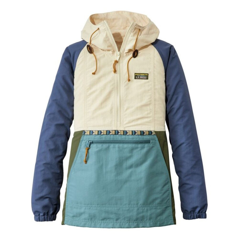 L.L. Bean Women's Mountain Classic Anorak - Natural/Mineral Blue