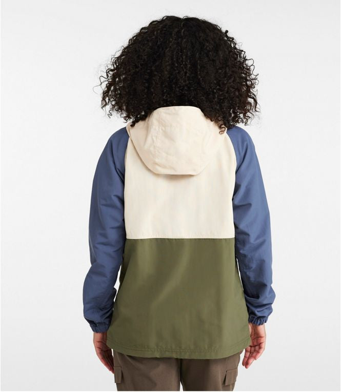 L.L. Bean Women's Mountain Classic Anorak - Natural/Mineral Blue