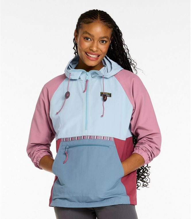 L.L. Bean Women's Mountain Classic Anorak - Oyster Blue/Forest Grey