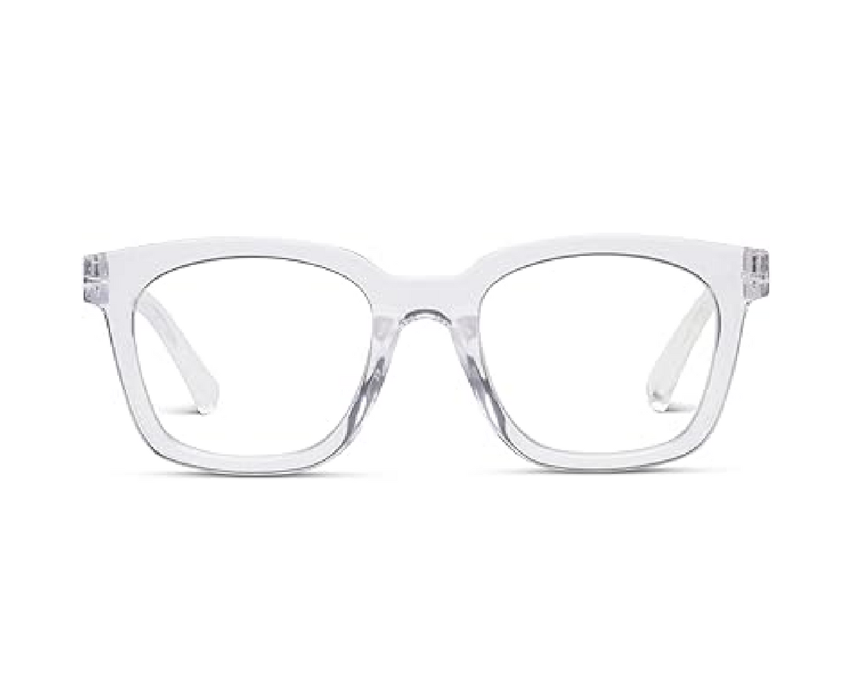 Peepers To the Max OverSized Square Blue‑Light Reading Glasses – Clear