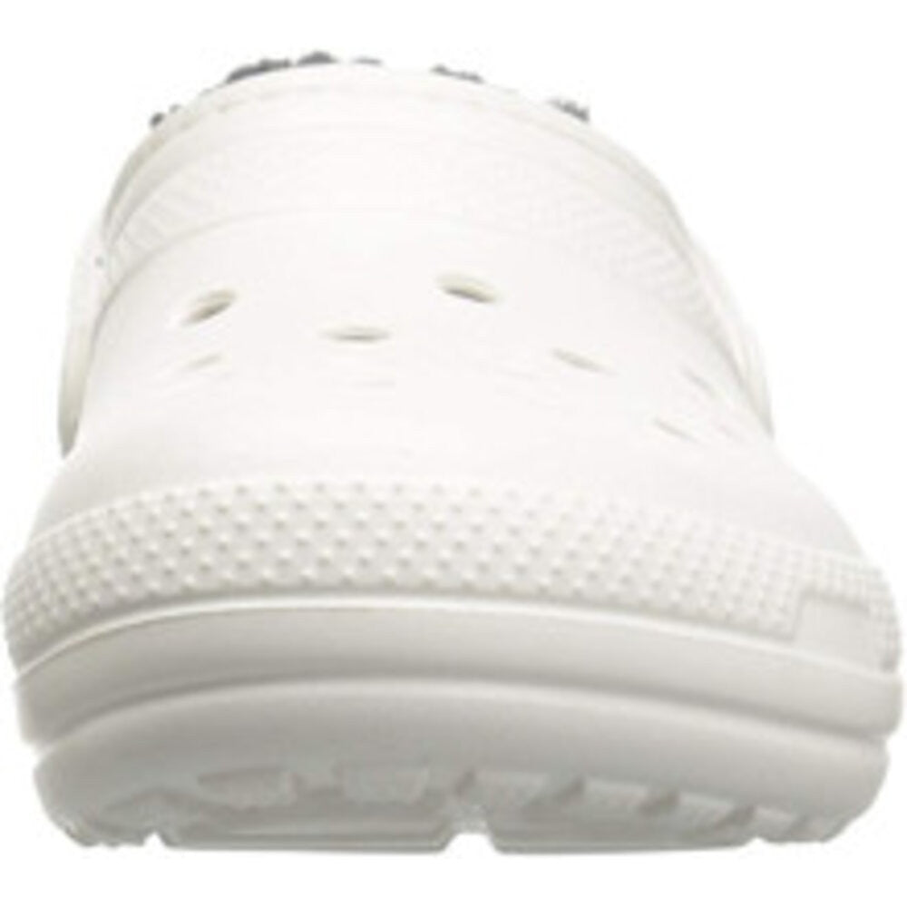 Crocs Adult Unisex Classic Lined Clog - White/Grey