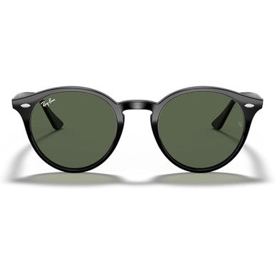 Ray-Ban Round Sunglasses – Polished Black/Dark Green
