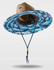 Hemlock Hat Co. Blue Fish Lifeguard Straw Hat