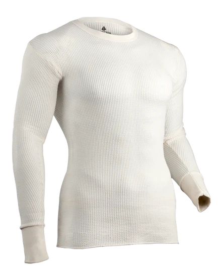 Indera Men's Traditional Waffle Crew Natural