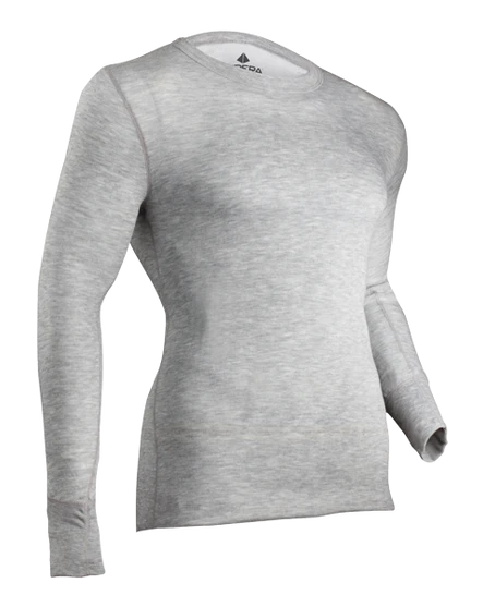 Indera Men's 2 Layer Merino Performance Crew Grey