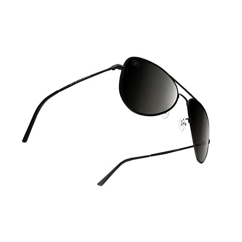 Blenders A Series Spider Jet Polarized Aviator Sunglasses – Matte Black Stainless Steel/Smoke