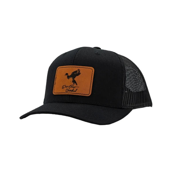 East Coast Waterfowl Leather Woodie Patch Hat - All Black