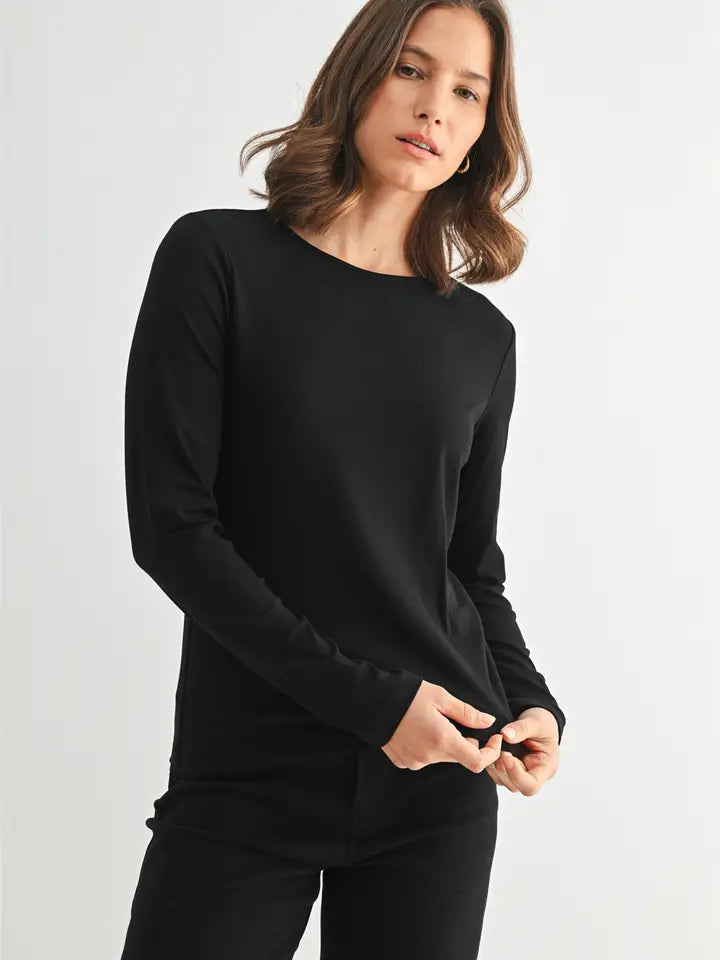 Fun2Fun Women's Round Neck Long Sleeve Knit Top