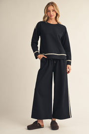 Jodifl Women's Black Scalloped Sweatpants