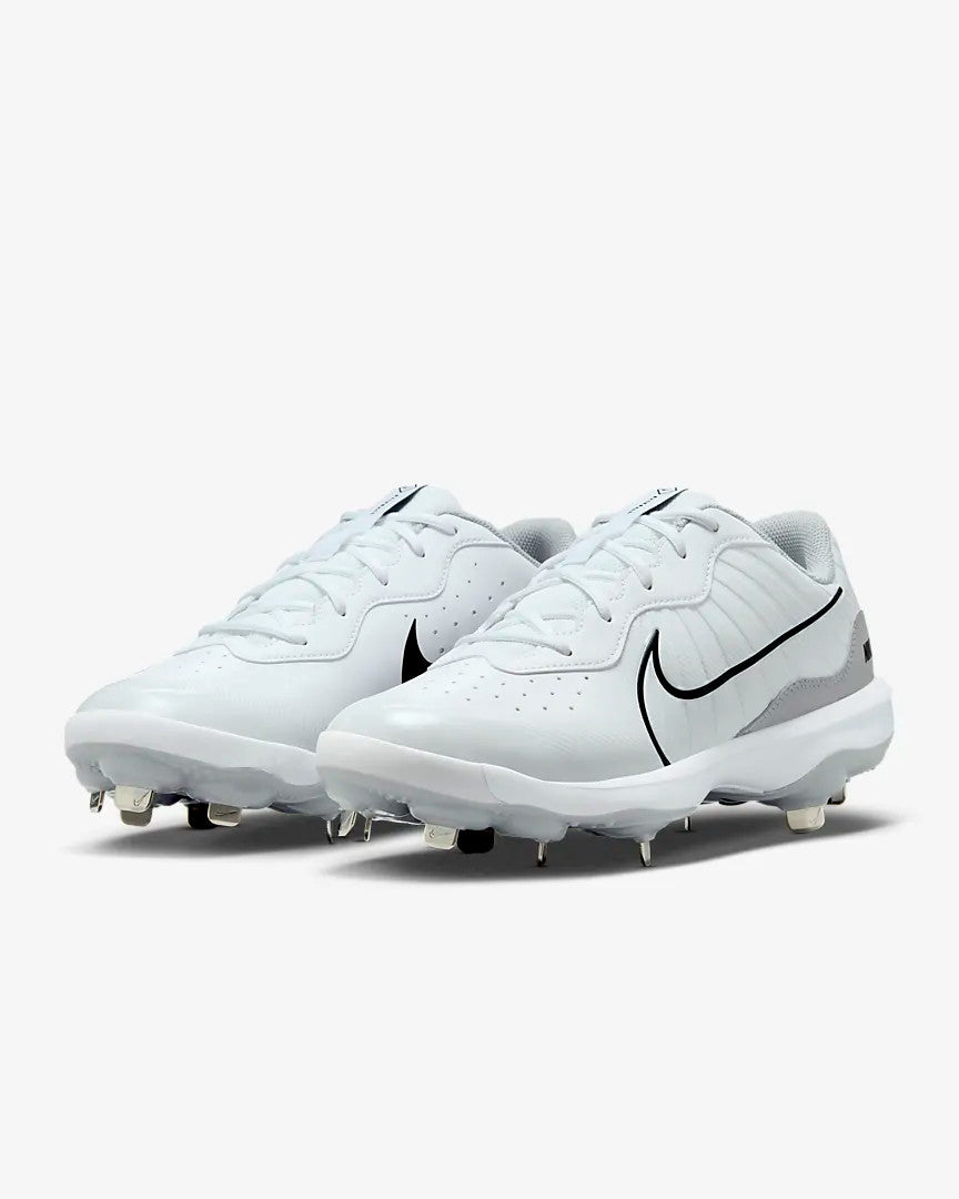 Nike Men's Alpha Huarache Varsity 4 Low Cleats- White