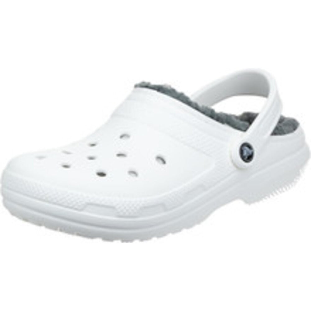 Crocs Adult Unisex Classic Lined Clog - White/Grey